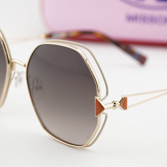 Missoni MIS 0075/S 0Y3R HA Geometric Sunglasses - Gold/Ivory/Brown main image 4